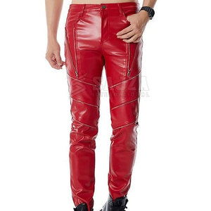 Dernière conception de pantalons en cuir pour hommes Service OEM Pantalons en cuir pour hommes Pantalons en cuir confortables pour hommes - Product Image 2