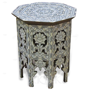 Mesa de Esquina India con Incrustaciones de Hueso Vintage de Crafts Galore, Auténtica, Hecha y Elaborada a Mano - Product Image 5