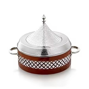 Casserole en métal avec bois, nouveau design artisanal, avec bouton argenté, qualité supérieure, couleur et taille au choix - Product Image 4