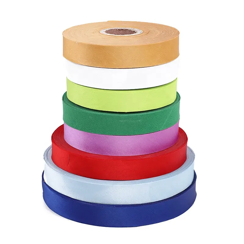 Großhandel verschiedene Farben Polyester Satin Schräg band zum Binden 1cm/2cm/2,5 cm/3cm umwelt freundlich für Heim textilien