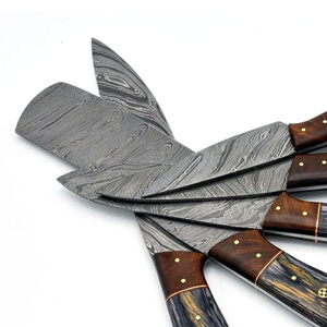 Juego de Cuchillos de Chef de Acero de Damasco Hechos a Mano con Patrón Definido, Mangos Ambidiestros, Juego de Cinco Piezas, Alta Durabilidad para un Funcionamiento Suave - Product Image 6