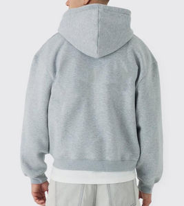 Sudaderas con capucha hechas a medida hombres 350 GSM en blanco peso pesado Sudadera con capucha de lana de gran tamaño hombre personalizado Puff impresión sudadera con cremallera de gran tamaño - Product Image 2