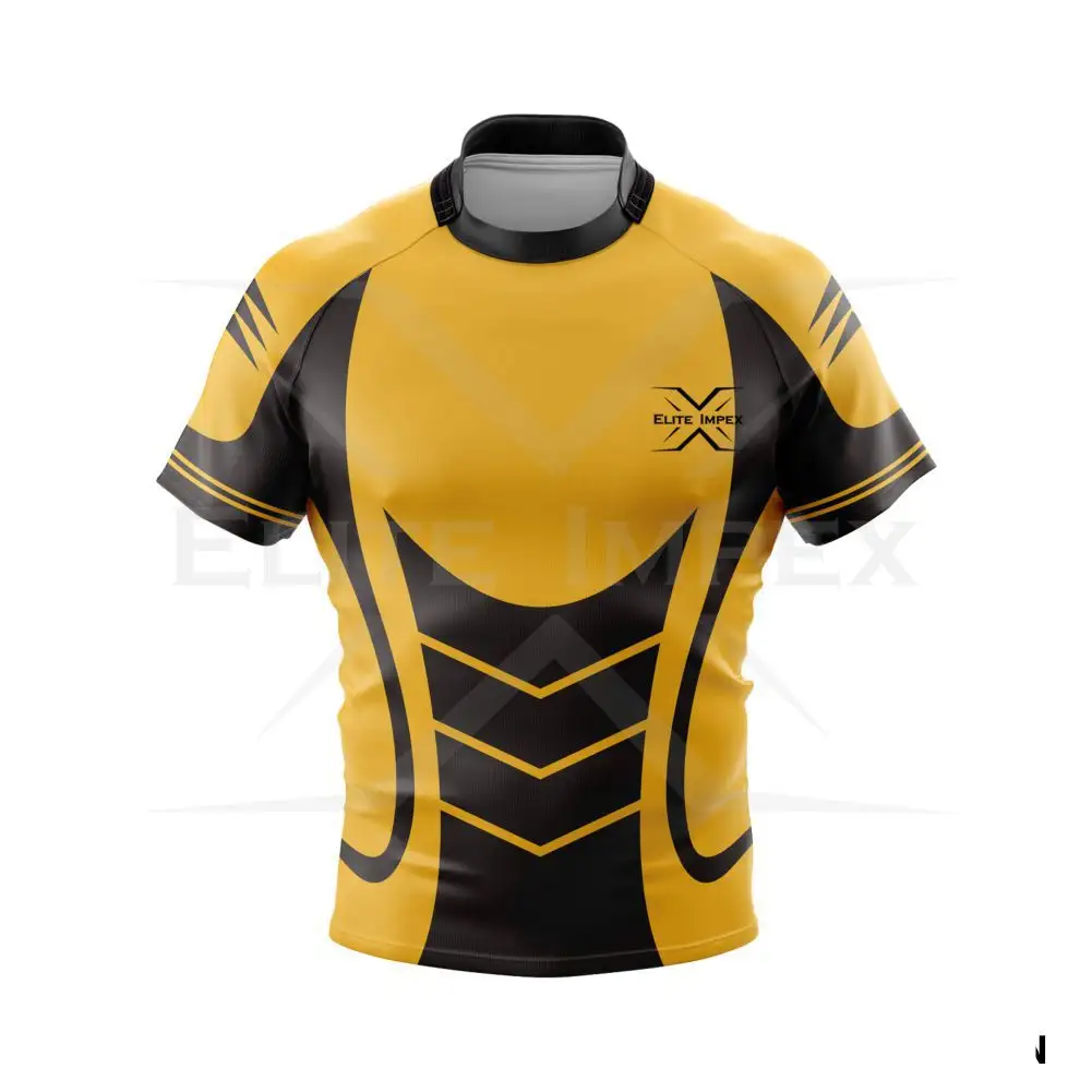 280gsm Interlock Impresión totalmente sublimada Camisetas de rugby hechas a medida Uniformes de rugby Kits de camisetas de rugby a rayas de Australia
