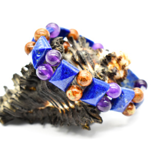 Bracelet à facettes en Lapis Lazuli naturel et perles de jaspe rouge améthyste Bracelets en cristal pierres précieuses naturelles - Product Image 5