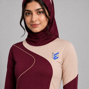 Durable Women's 4 Piece Modest Casual <b>Burkini</b> Set Full Coverage Muslim <b>Swimwear</b> Quick Dry Breathable Custom Logo Wholesale - Product Image 3