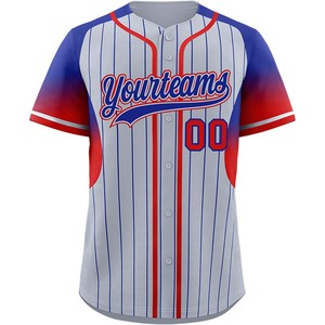 Fabricant de maillots de baseball personnalisés boutonnés tissu à séchage rapide avec impression par sublimation pour les équipes de gros - Product Image 3