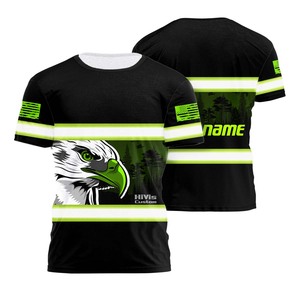 Nouveaux vêtements de travail à sublimation personnalisée pour hommes Style aigle Sécurité Construction extérieure Tee Shirt Réfléchissant Polyester Coton Logo - Product Image 1