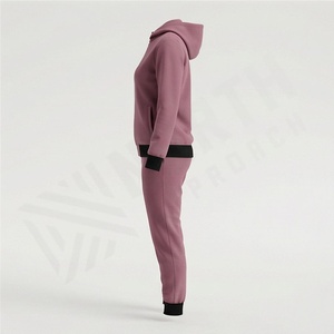 Ensemble de survêtement pour femme, fermeture éclair, gym, fitness, extensible, respirant, deux pièces, jogging, veste à fermeture éclair intégrale, polaire doux, décontracté, actif - Product Image 3
