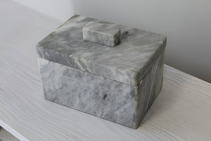 กล่องเครื่องประดับหินอ่อนสีเทาทำด้วยมือที่สวยงามกล่องเก็บของตกแต่งเครื่องประดับสั่งทำกล่องของขวัญตกแต่งบ้านขายส่ง - Product Image 4