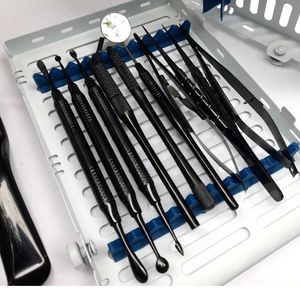 Juego de Cirugía Dental Quirúrgica de Acero Inoxidable, Kit Microperiodontal Manual Reutilizable de 10 Piezas con Recubrimiento Negro, CE ISO MOL MEDICAB - Product Image 6