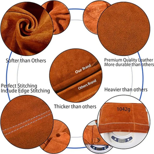 Cow Leather Welder Protective Welding Clothing Flame Retardant Welder Overalls Siam Welding Protective Overalls Welding <b>Apron</b> - Product Image 4