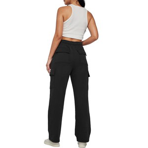 Pantalon évasé de haute qualité pour femmes, mode décontractée, coupe slim, molleton ample, jambe large, pantalon évasé en coton molleton pour femmes - Product Image 2