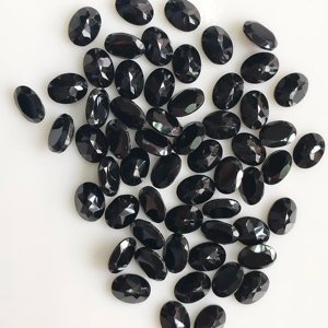 Pierre précieuse naturelle en onyx noir, taille ovale 8x6 mm, qualité supérieure, pierre brute pour la fabrication de bijoux - Product Image 3