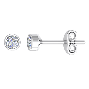 Pendientes de Botón de Plata de Ley 925 para Mujer, con Diamante Cultivado en Laboratorio de 0.509 Quilates, Claridad VS, Color EF, Corte Brillante de 4.1 mm - Product Image 2