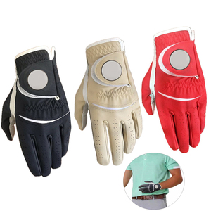 Gants de golf pour hommes main gauche/droite en cuir véritable de mouton souple et respirant avec granules antidérapants Gants de golf pour hommes Logo personnalisé - Product Image 2