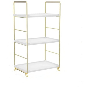 Armoire rectangulaire polie à 3 niveaux, couleur argent et or, porte-épices, supports de rangement polyvalents pour ustensiles de cuisine, base robuste - Product Image 1