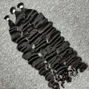 Onda natural de la mejor calidad en punta en V, cabello humano 100%, cabello crudo vietnamita de un donante - Product Image 1