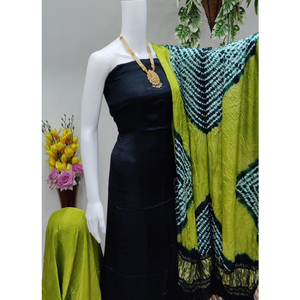 Tissu de salwar kameez formel réversible en coton bandhani sibori pour femmes, pour mariage, longueur genou - Product Image 2