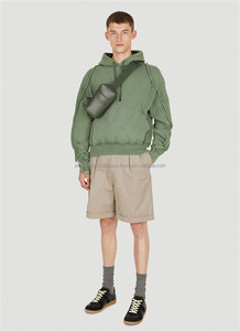 Sudadera con Capucha Corta de Algodón Vintage para Hombre, Sudadera con Capucha Extra Grande, Básica, de Felpa Gruesa, con Logotipo Personalizado - Product Image 3