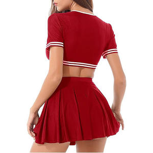 Ensemble de tenue de cheerleading pour jeunes personnalisable, jupe et haut, avec impression, 100% coton, couleurs personnalisées - Product Image 2