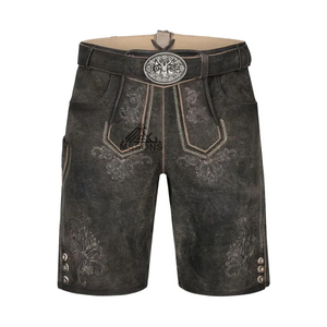 Auténtico alemán bávaro Lederhosen hombres pantalones cortos de cuero de cabra bordado Oktoberfest ropa OEM suministro al por mayor - Product Image 1
