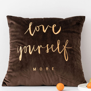 Vente en gros de housse de coussin en coton décoratif pour la maison mignon velours brodé pour canapé 50x50 taille style uni numéro de modèle 45x45 hôtels - Product Image 5