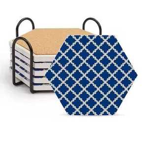 Ensemble rond de qualité supérieure de 4 sous-verres élégants en bois fabriqués à la main tapis de boisson durables pour la décoration de la maison - Product Image 5