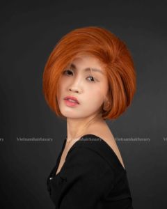 วิกผมแท้จากผู้บริจาคหลายคน ทรงพิกซี่สั้นสีส้ม ผมเวียดนามแท้ ย้อมสีได้ทุกสี - Product Image 4