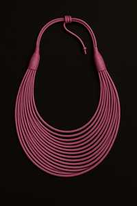 Collar Grueso de Hilo de Algodón Marrón, Collar de Cordón Encerado, el Mejor Regalo para Fiestas, Collar de Diseño Bordado, Joyería de Fiesta para Mujer - Product Image 2