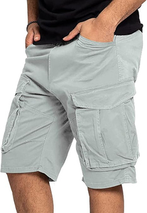 Últimos pantalones cortos para hombre Pantalones cortos de verano Hombres con estilo Casual Cintura elástica Cargo Corto Multi bolsillos Precio bajo 100% algodón - Product Image 3