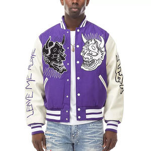 Blouson Bomber Homme Personnalisé Imprimé en Relief Style Universitaire Hiver avec Motif Sportif Collégial - Product Image 2