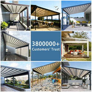 Pergola motorisée rétractable moderne en aluminium avec rideaux latéraux télécommandés, certifiée CE, <span class=keywords><strong>abri</strong></span> pare-soleil étanche pour jardin - Product Image 6