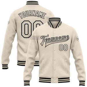 OEM/ODM personalizado chaqueta de béisbol de los hombres Chenille bordado impreso estilo bombardero para la universidad Casual Wear Stand NOMBRE DEL EQUIPO INCLUIDO - Product Image 1