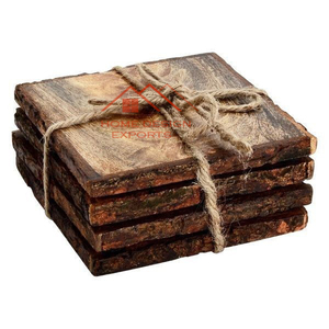 Posavasos de Madera Maciza Natural Cuadrados y Redondos, Precio al por Mayor, Artículos de Cocina Personalizados - Product Image 5