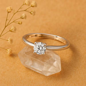 NOVAMART Fine 925 <b>Silver</b> Solitaire Diamond <b>Ring</b> for Women-<b>Adjustable</b> Wholesale Export - Product Image 1