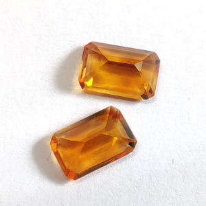 ผู้ผลิตสำหรับทำเครื่องประดับอัญมณีสีเหลืองซิทริน,อัญมณีทรงหลวมผลิตในโรงงานทรงสี่เหลี่ยมผืนผ้าขนาด12X8มม. มาเดราซิทริน - Product Image 5
