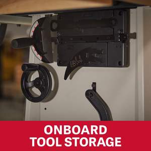 Sierra de mesa de 10 pulgadas con capacidad de corte longitudinal de 52 pulgadas, 1-3/4 HP, 120V, 1 fase, alas de fundición, gabinete para herramientas - Product Image 2