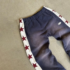 Custom Men's <b>Sun</b> Faded Wash Flared Sweatpants 100% Cotton Wide Leg Jogger Side Pocket Baggy Streetwear - Product Image 3
