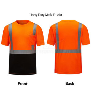 Working <b>T</b> <b>Shirts</b> Men Hi <b>Vis</b> Safety Wear With Reflective Strips For Construction And Roadside Work - Product Image 4
