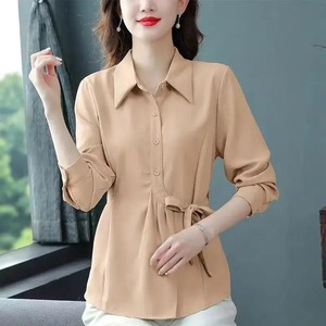 Chemises unies décontractées personnalisées pour femmes Chemise en coton biologique 100% de qualité supérieure Chemises d'été au design élégant pour femmes - Product Image 3