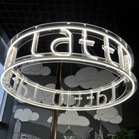Écriture de texte personnalisée Plafonnier LED Lustre néon Bar Moderne Restaurant Suspendu Enseigne néon LED personnalisée