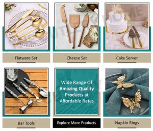 India's Best Distributor of High Quality Food Safe Stainless Steel <b>Golden</b> <b>Cutlery</b> <b>Set</b> With Marble Design Resin Handle - Product Image 6