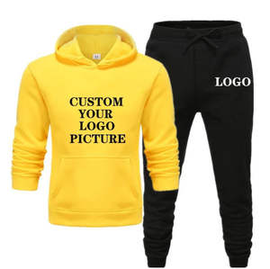 High Quality <b>Slim</b> Fit Winter <b>Black</b> Embroidered Hoodie Jogger Two Piece Set Rhinestone 100% Cotton Tracksuits Manufacturer Men - Product Image 6
