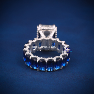 แหวนเพชรโมอิสสีเงินสเตอร์ลิงประดับ925จากนักออกแบบแฟชั่นล่าสุดสำหรับผู้หญิงแหวนเพชรโมอิสซาไนต์ตัดมรกต - Product Image 5