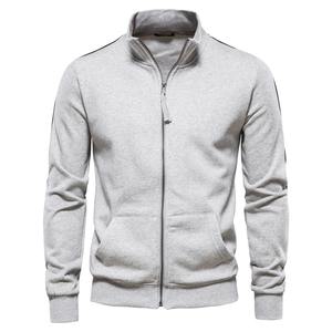<b>Men's</b> New Cotton-Blend Solid Zip up <b>Cardigan</b> Jacket Casual Sport Sweatshirt for Winter - Product Image 3