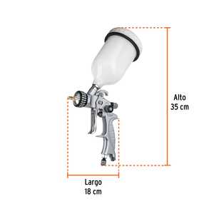 Pistola a gravità per verniciatura LVMP con tazza in plastica, 1,4 mm, Expert, 11749 - Product Image 2