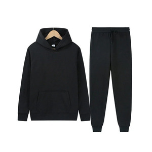 Ensemble de survêtements unisexes en coton 100% avec logo personnalisé, lavage à l'acide, impression par transfert thermique, pour la salle de sport, le fitness, l'hiver - Product Image 1