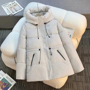 Elegant <b>Women's</b> Stylish Winter Cotton Padded <b>Jacket</b> New Stand Collar Snow Parka Belt Pocket Thick Warm Overcoat Knitted Printed - Product Image 5