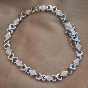 7.5 pouces 925 Sterling Silver Moissanite Bracelets Unique Incolore Bijoux Pour Femmes Style Vintage - Product Image 1