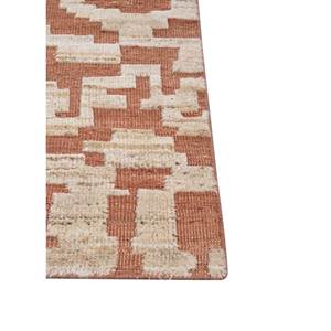 Thyme Red Orange Hand Knotted Wool <b>Rugs</b> AKWL-13014 Geometric Abstract Kilim for Home for Entryway Hallway Rectangle <b>Space</b>-9x12" - Product Image 4